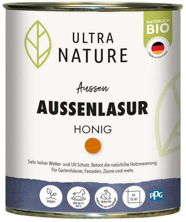 Ultra Nature Außenlasur 750 ml honig Holzlasur