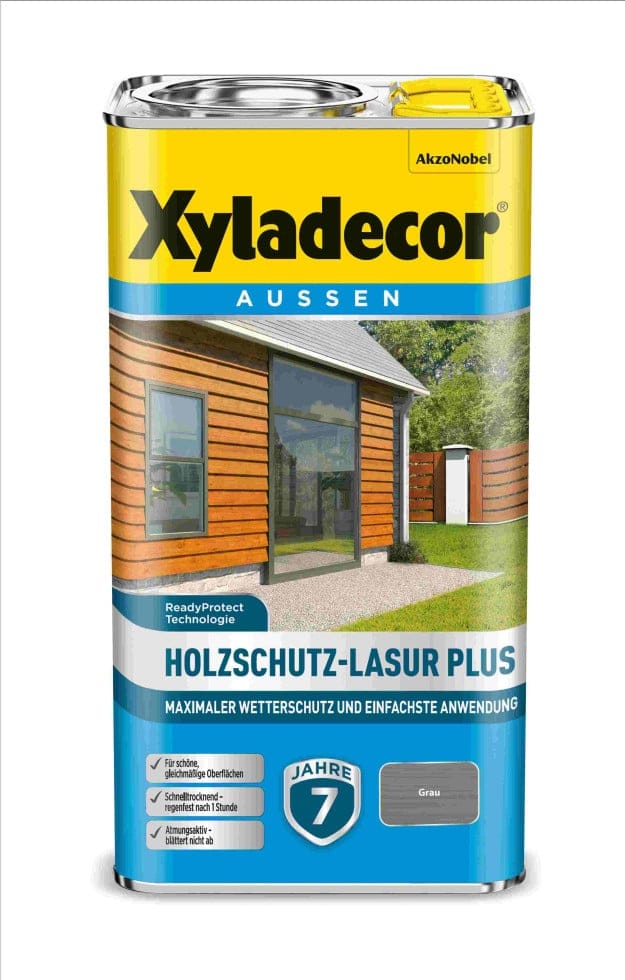 Holzschutz-Lasur Plus, Grau, 4 l - Xyladecor
