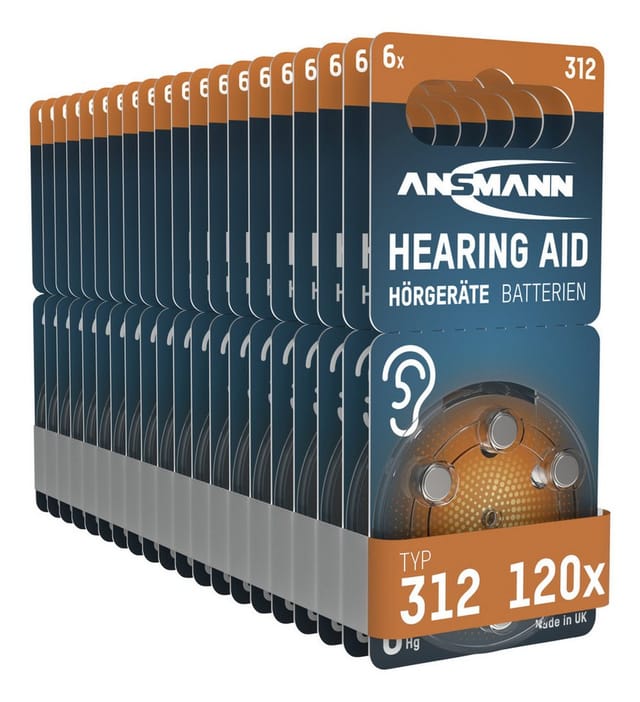 Hörgerätebatterien Typ 312 P312 ZL3 PR41, 120 Stück - Ansmann