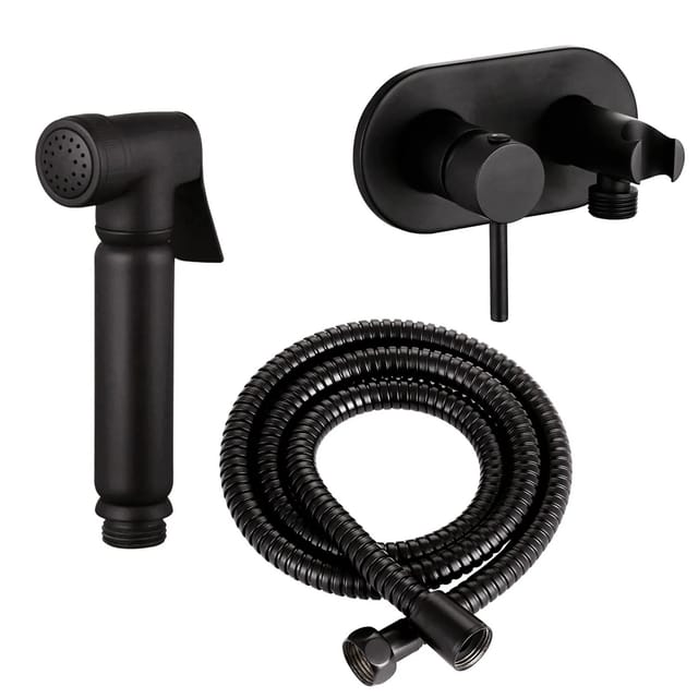 Stilform - Design WC/Bidet Handbrause Komplettset mit Unterputz Mischer in Schwarz Matt