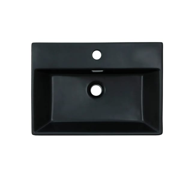 Luxebath - ML-Design Waschbecken zur Wandmontage oder als Aufsatzwaschbecken mit Hahnloch, 51,5x36x13 cm, aus Keramik, Schwarz matt, Hängewaschbecken