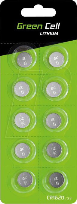 Green Cell - Knopfzelle cr 1620 3 v 10 St. 70 mAh Lithium CR1620