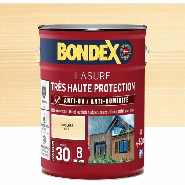 Bondex 5L Holzlasur mit sehr hohem Schutz, 8 Jahre, farblos