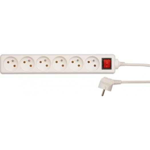 VOREL 72535 - Kabel de Verlängerung mit Anschluss to Erde/Weiß / 6 mit Schalter de Stecker 5m