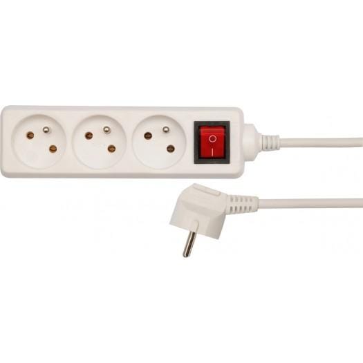 Elektrisches Verlängerungskabel, 3 Steckdosen mit Erdung, 5 m, mit Schalter 72532 vorel