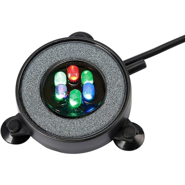 Aougo - Tauchbare Aquarium-Blasenlampe, automatisch farbwechselndes Luftblasenlicht, 6 LED-Beleuchtung, Dekoration, buntes Licht mit Luftblase (5,5