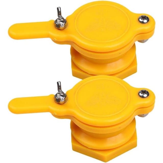 2 Stück Honigschieberhahn Honigextraktor Bienenzucht-Abfüllwerkzeug Bienenzuchtzubehör Honighahn Werkzeug Imkerausrüstung, 44 mm (gelb)