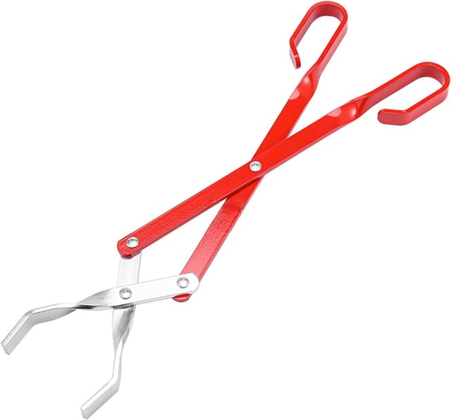 Carbon-Clip, langer Griff, Grillzange, Grillutensilien, Holz-Carbon-Lebensmittelzange, lackierte Zange, Aluminium-Carbon-Zange, Aluminium-Feuerzange