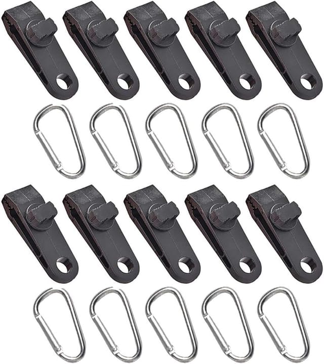 10 Stück Planen-Clips, Markisenklemme, Mehrzweck-Planen-Clips mit Verriegelungsklemmen-Design für Outdoor-Camping, Zelt, Markise, Banner festziehen