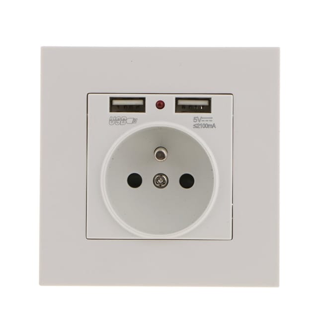 Wandsteckdose, Wandsteckdose Mit Doppel-usb 5 V/2100 Ma, Einbausteckdose Mit 2 Usb-anschlüssen, Praktisch Und Handlich