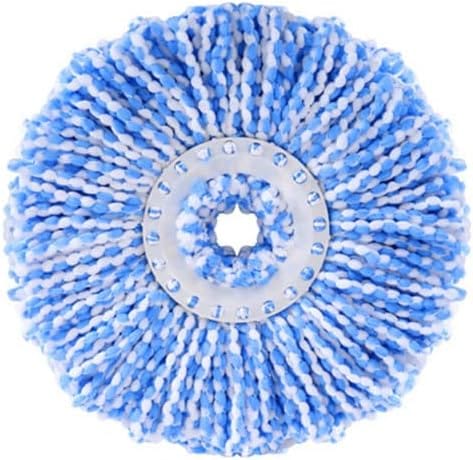 Aougo - Runde Besenköpfe aus Mikrofaser, Moppköpfe, 360-Grad-Drehung für die Bodenreinigung (Durchmesser 16 cm, blau)
