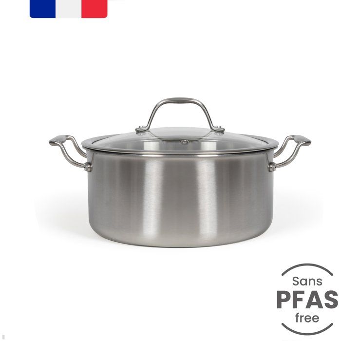 Edelstahl-faitout 24 Cm - Livoo - Mep165 - Dreilagig