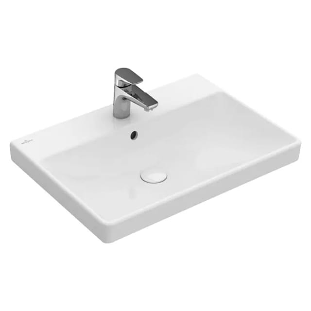 Villeroy&boch - Avento - Möbelwaschtisch, 60x47 cm, mit Überlauf, mit Hahnloch, CeramicPlus, Alpinweiß 415860R1
