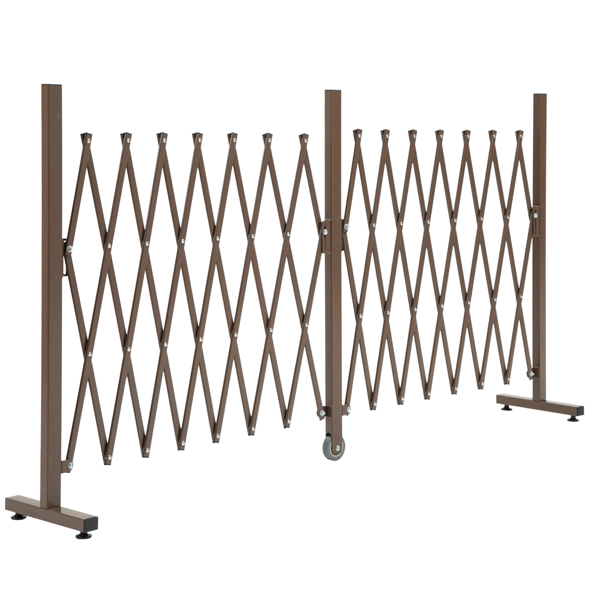Ausziehbares Akkordeongitter Aus Aluminium, Braun, 405 X 31 X 103,5 Cm