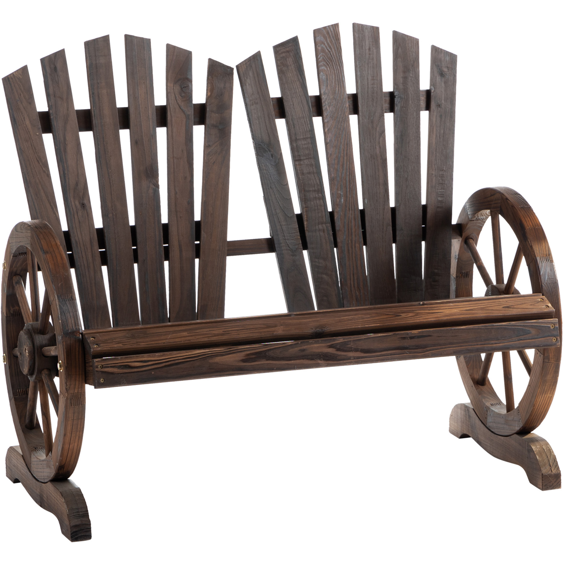 Gartenbank Mit Armlehnen Aus Holz, Dunkelbraun, 108 X 66 X 95 Cm