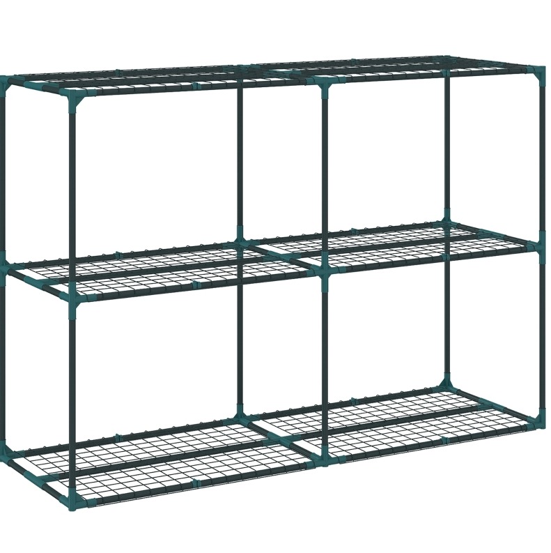 Pflanzenregal 3 Ebenen Aus Dunkelgrünem Stahl, 100 Cm, Modenuit