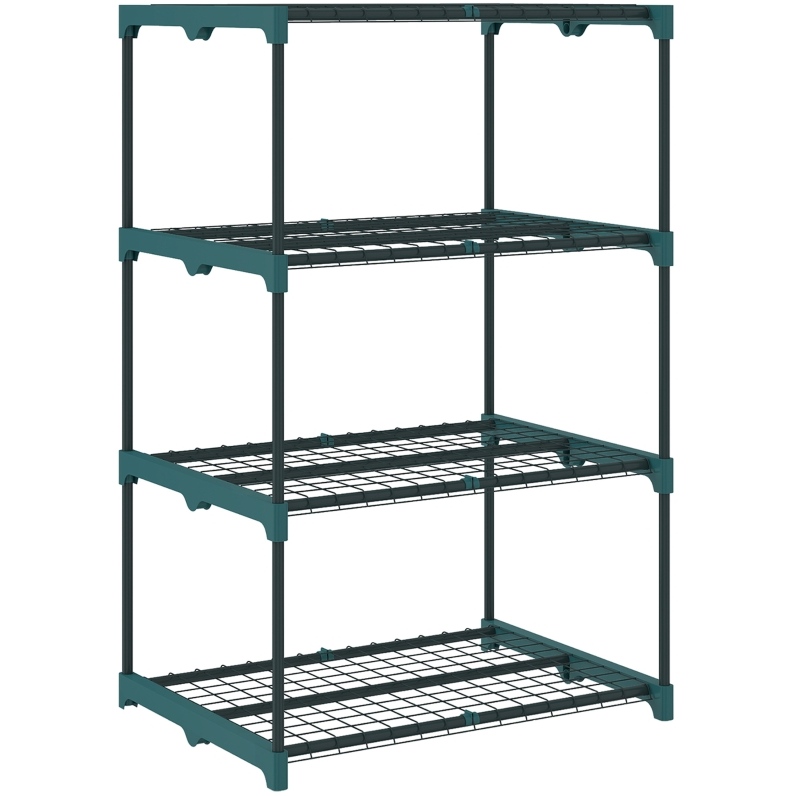 Pflanzenregal 4 Ebenen Aus Stahl Dunkelgrün 105 Cm