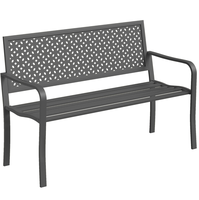 Metall-gartenbank Für 2 Personen, Dunkelgrau, 240 Kg