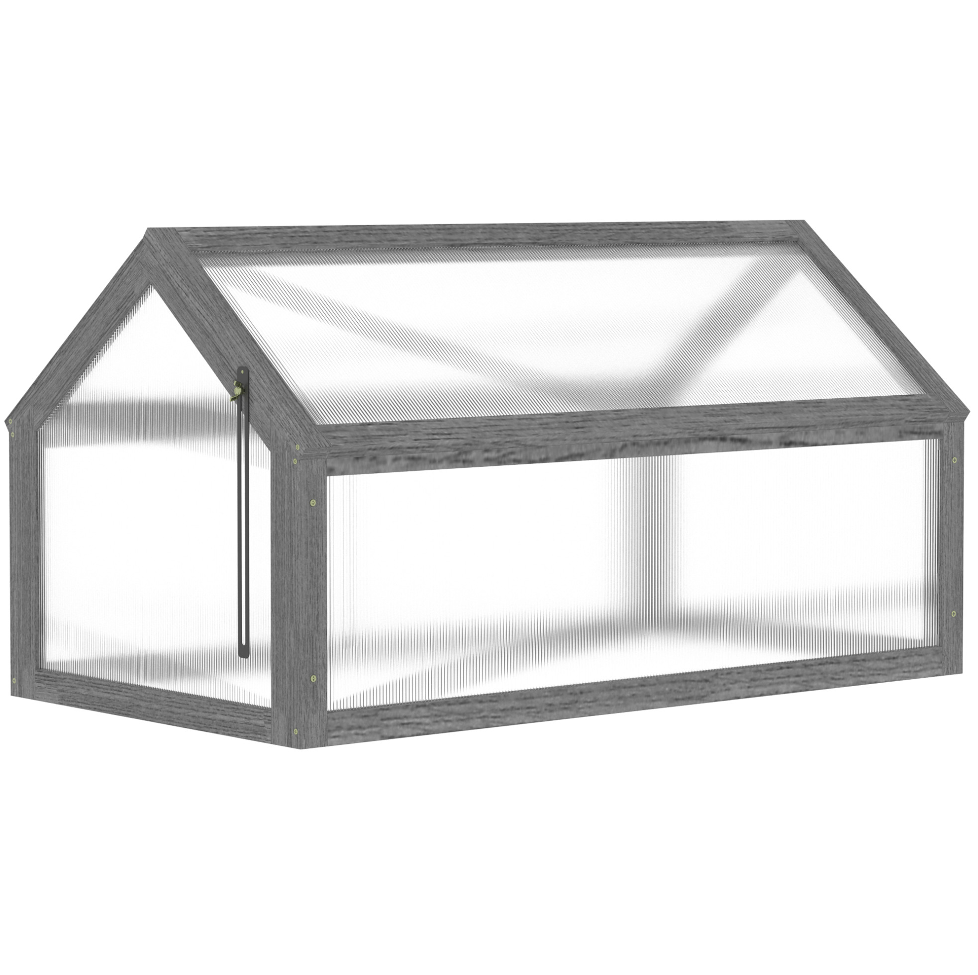 Mini-gewächshaus Aus Holz 90 X 52 X 49,5 Cm Mit Verstellbarem Deckel Und Transparenten Paneelen