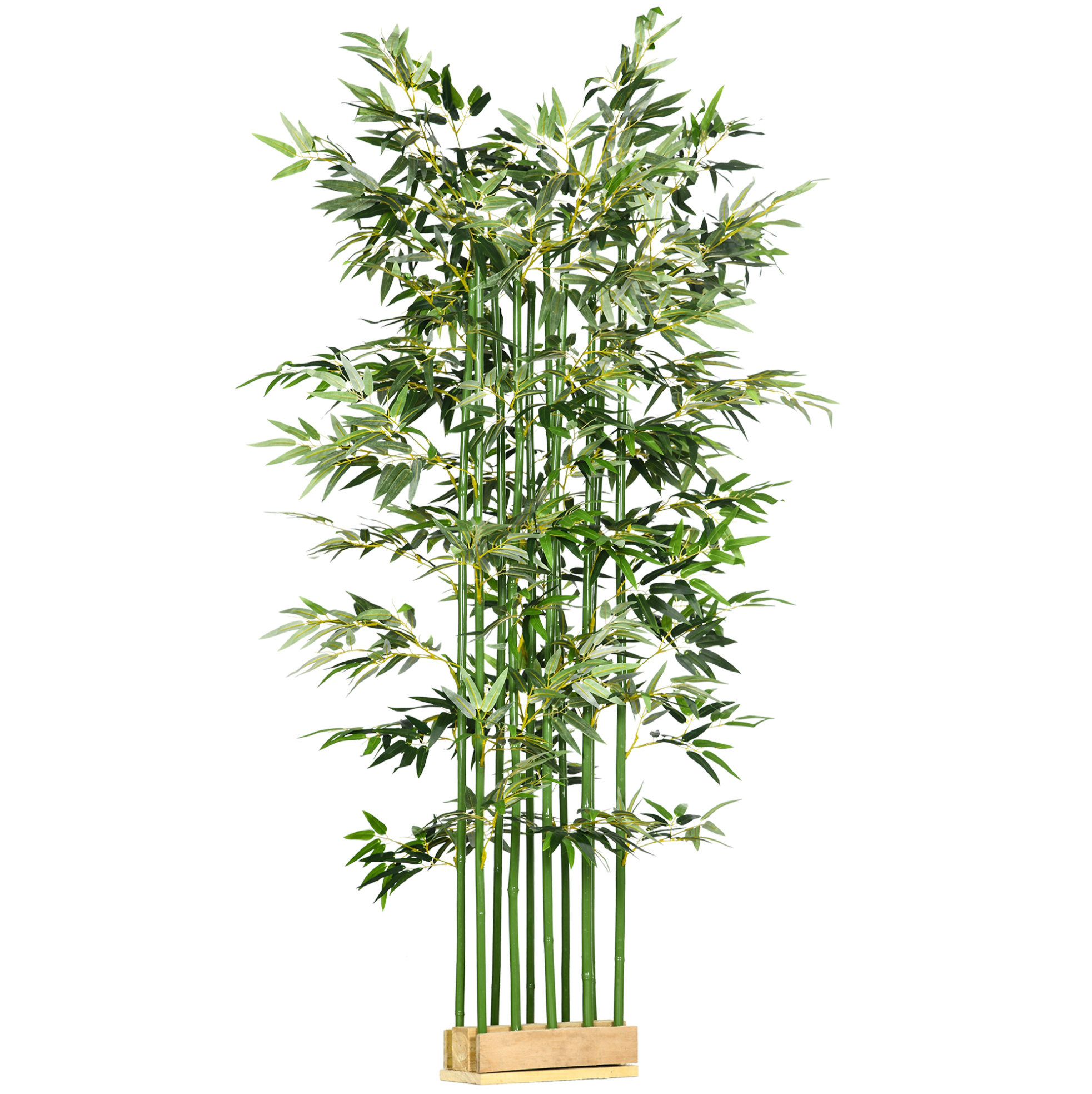 Künstlicher Bambus 180 Cm Mit Holztopf, Grüne Dekopflanze Für Innen Modenuit