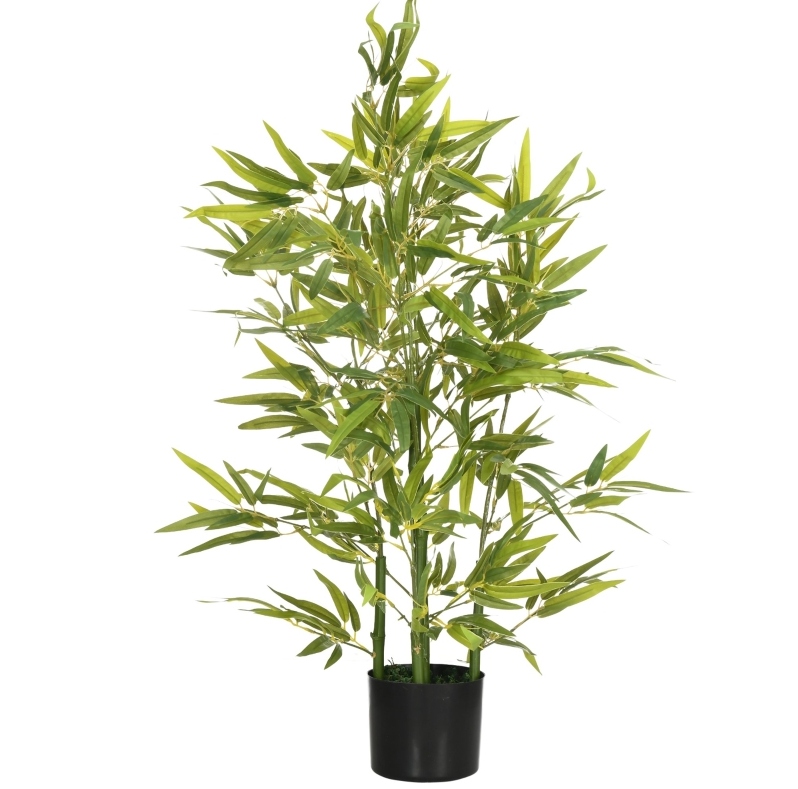 Künstlicher Bambus 90 Cm, Deko-pflanze Im Topf, Grün, 504 Blätter, Ohne Montage