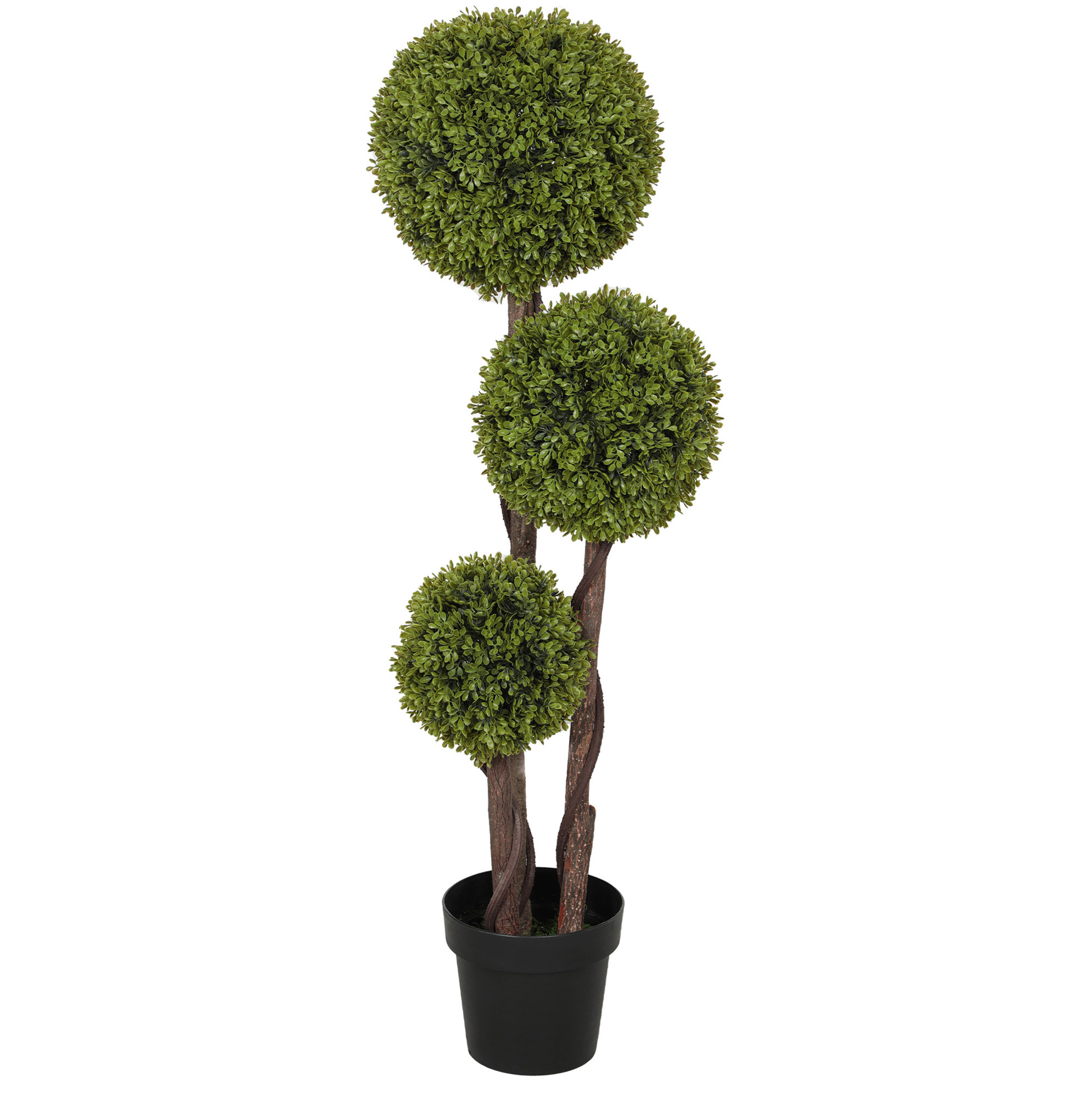 Künstliche Buchsbaum-pflanze 115 Cm Mit Topf, Grün, Aus Kunststoff