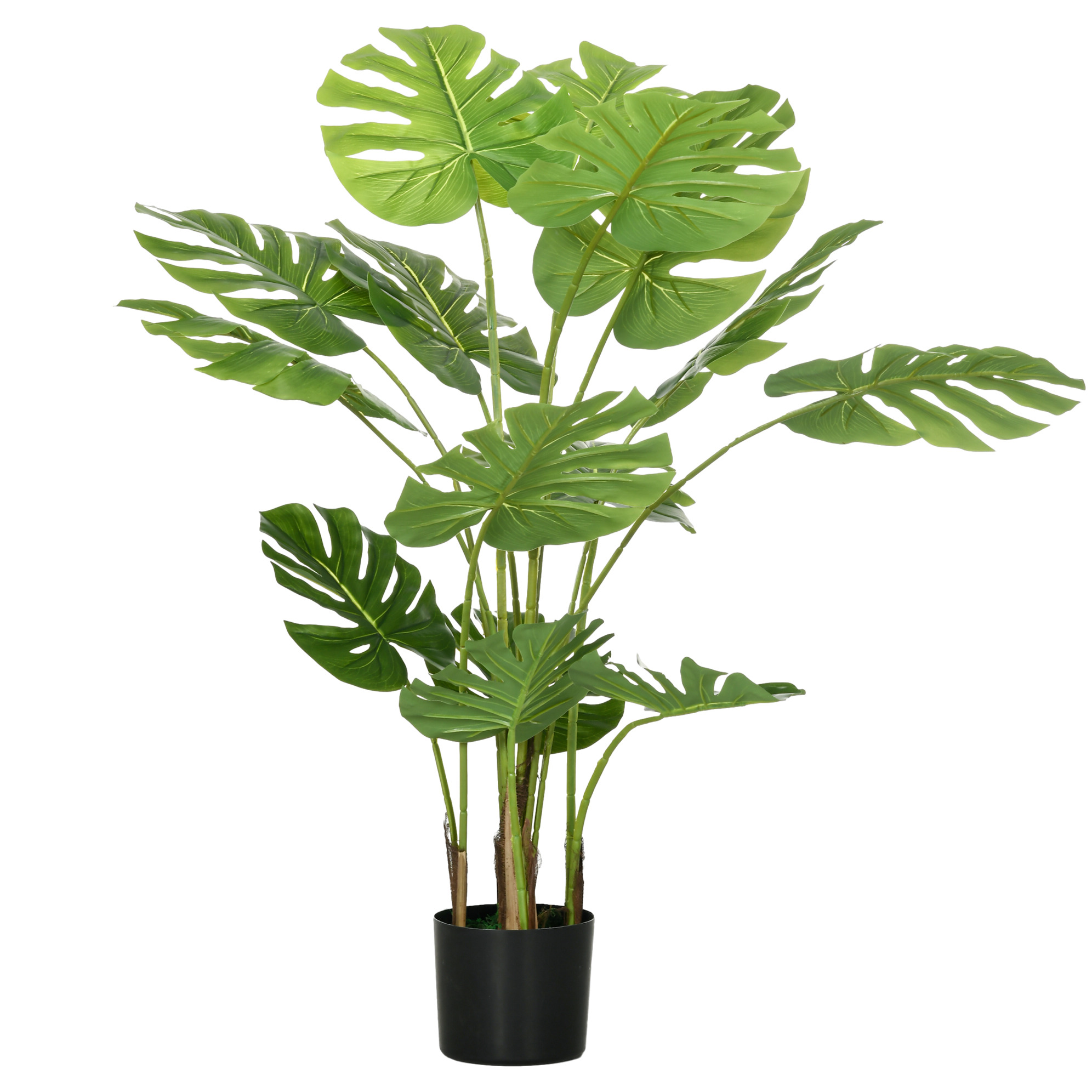 Künstliche Monstera 120 Cm Mit Topf Und Pe-moos, Grün