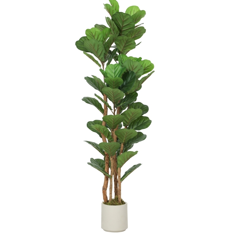 Künstliche Ficus Lyrata Mit 71 Blättern, Holzstamm, Topf, 50 X 50 X 150 Cm