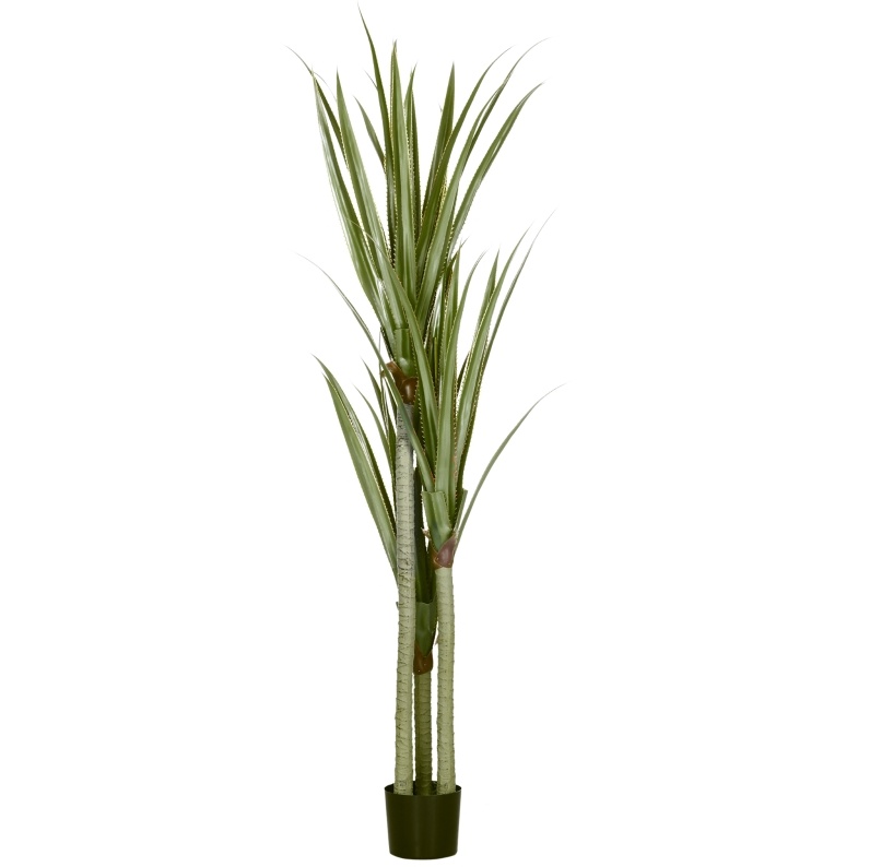 Künstliche Yucca-pflanze 190 Cm Aus Kunststoff Mit Topf, Smaragdgrün Modenuit