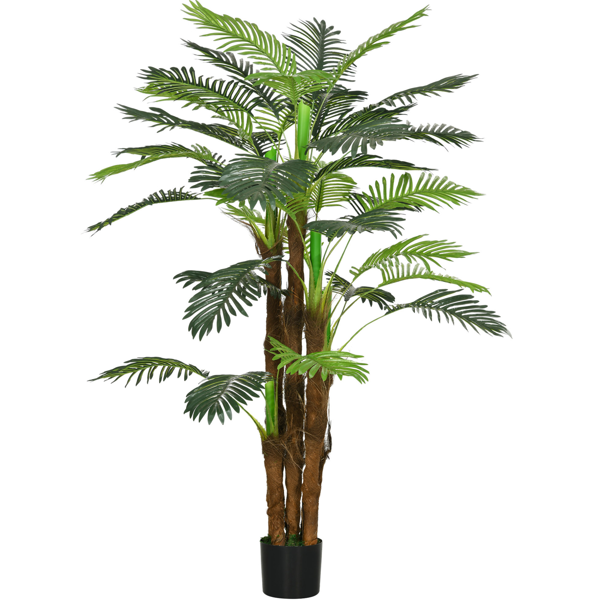 Künstliche Palme 160 Cm Mit 36 Zweigen, Grüne Deko-pflanze Aus Kunststoff, Mit Topf