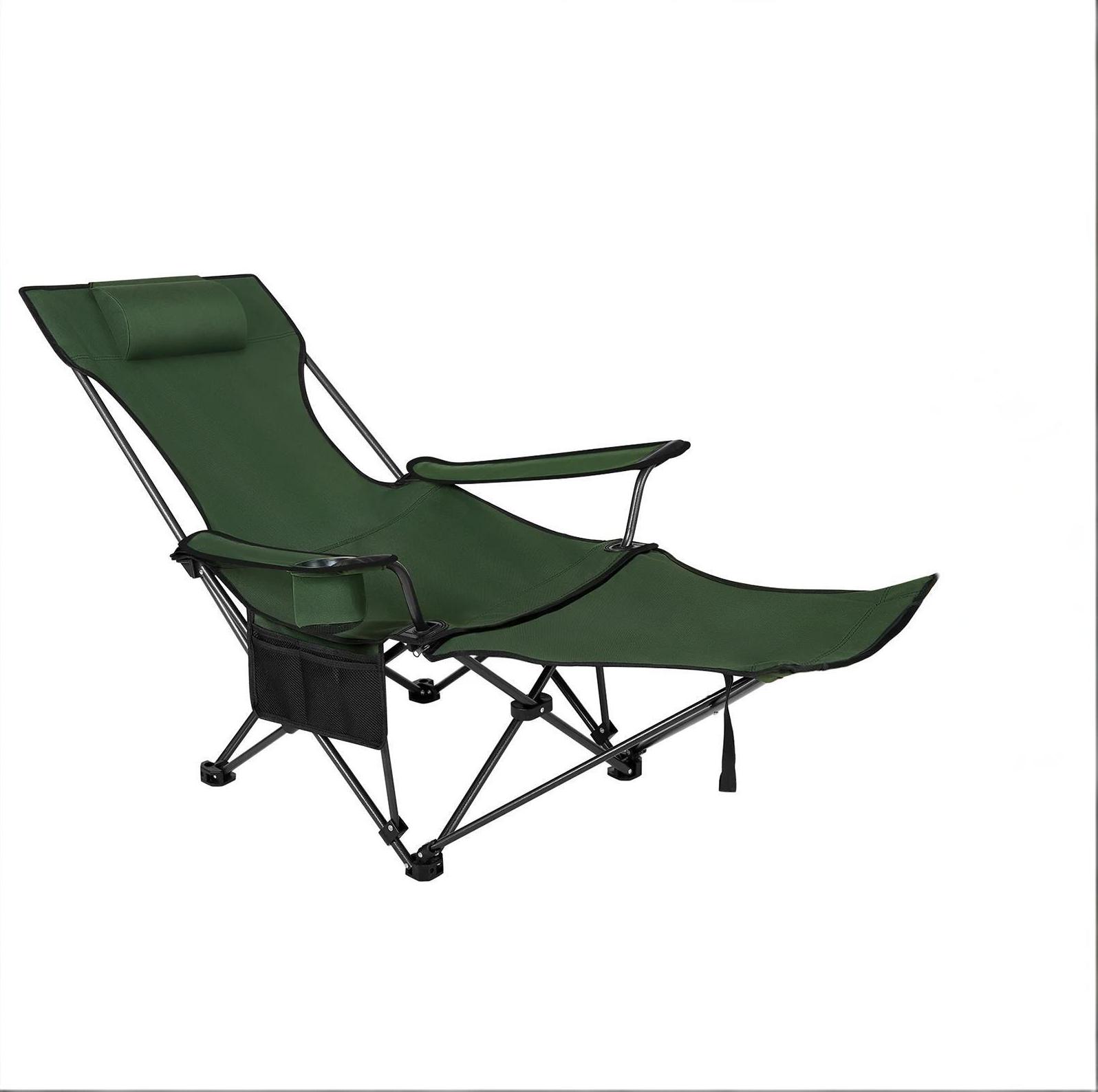 Ergonomischer Klappstuhl Mit Ausziehbarer Fußstütze, Grün, Modenuit