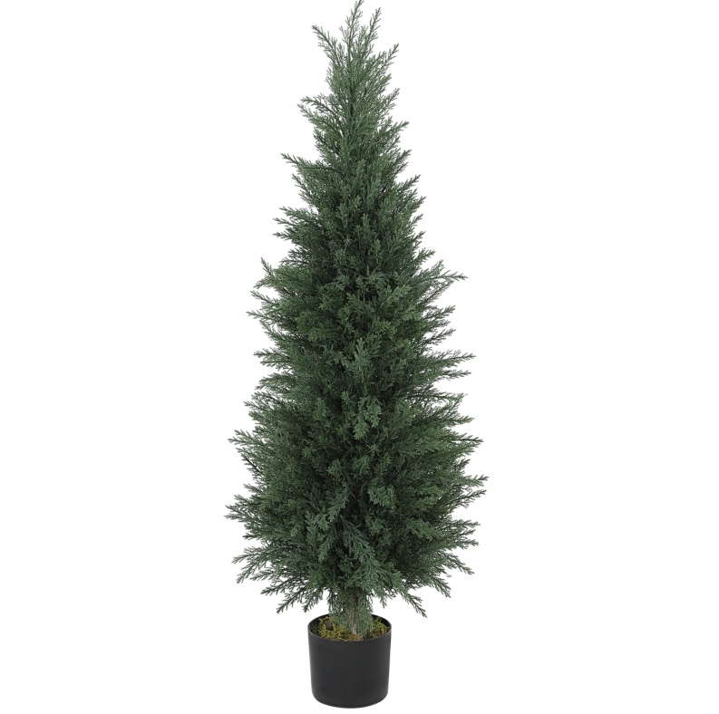 Künstlicher Zypressenbaum 120 Cm Im Topf, Dekorative Kunstpflanze, Uv-beständig
