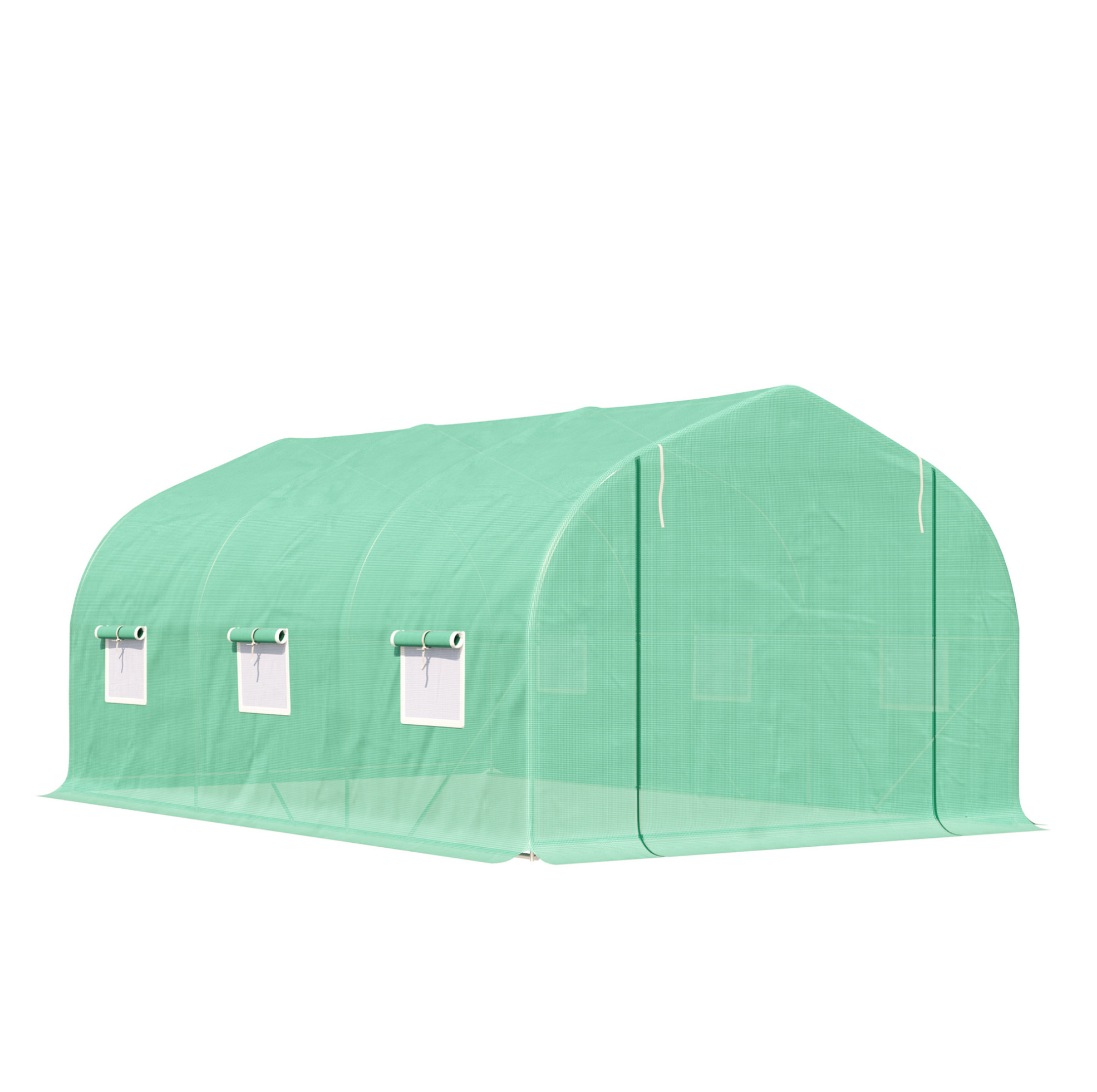 Foliengewachshaus Tunnel Grun 450 X 300 X 205 Cm Mit Gestell Aus Verzinktem Stahl