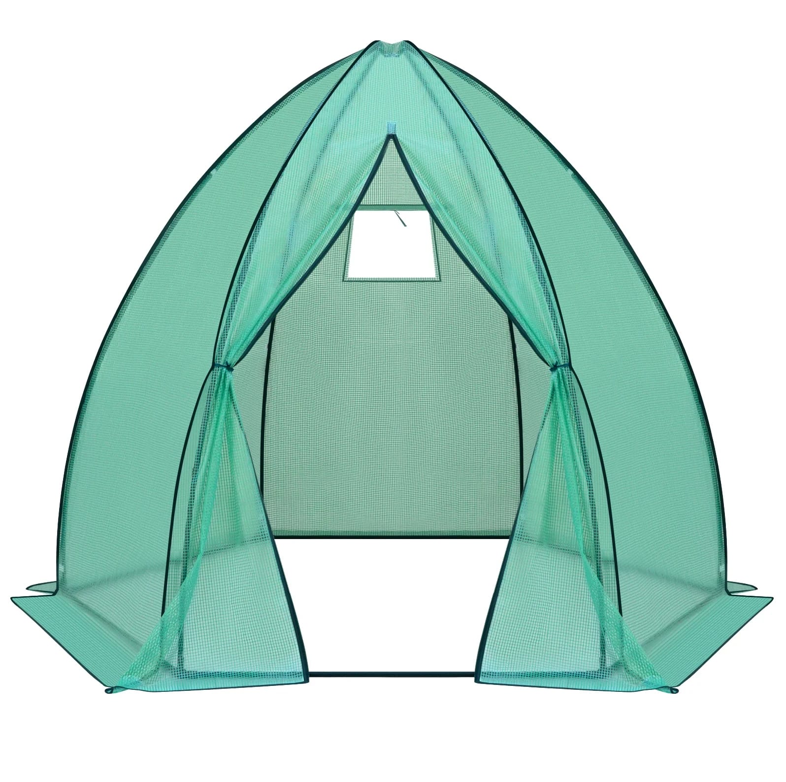 Garten-tipi-gewächshaus Aus Stahl Und Pe-netz 240 X 200 X 240 Cm Grün