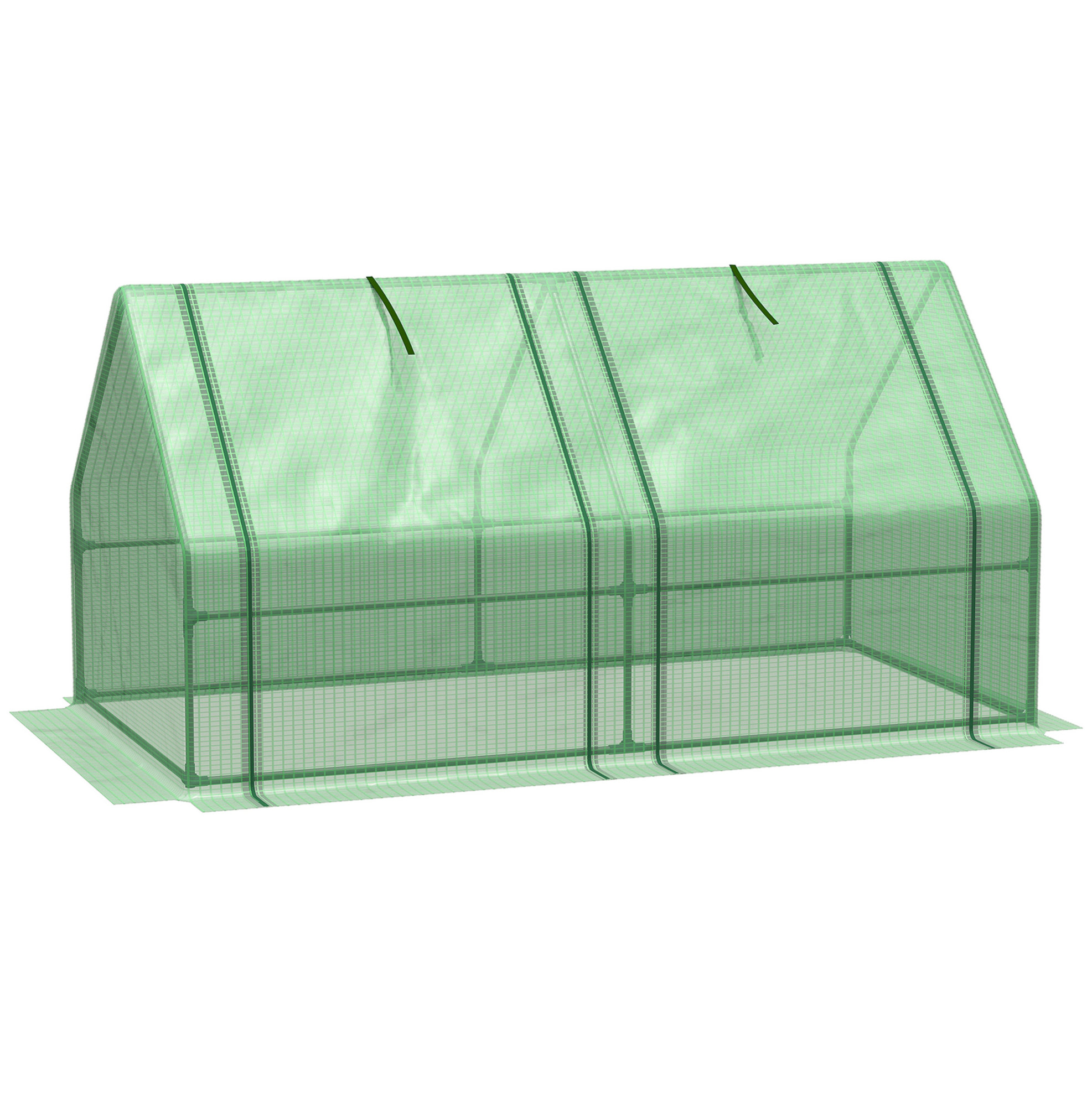 Gartengewächshaus 180 X 90 X 90 Cm Für Pflanzen Und Tomaten, Grüner Stahlrahmen