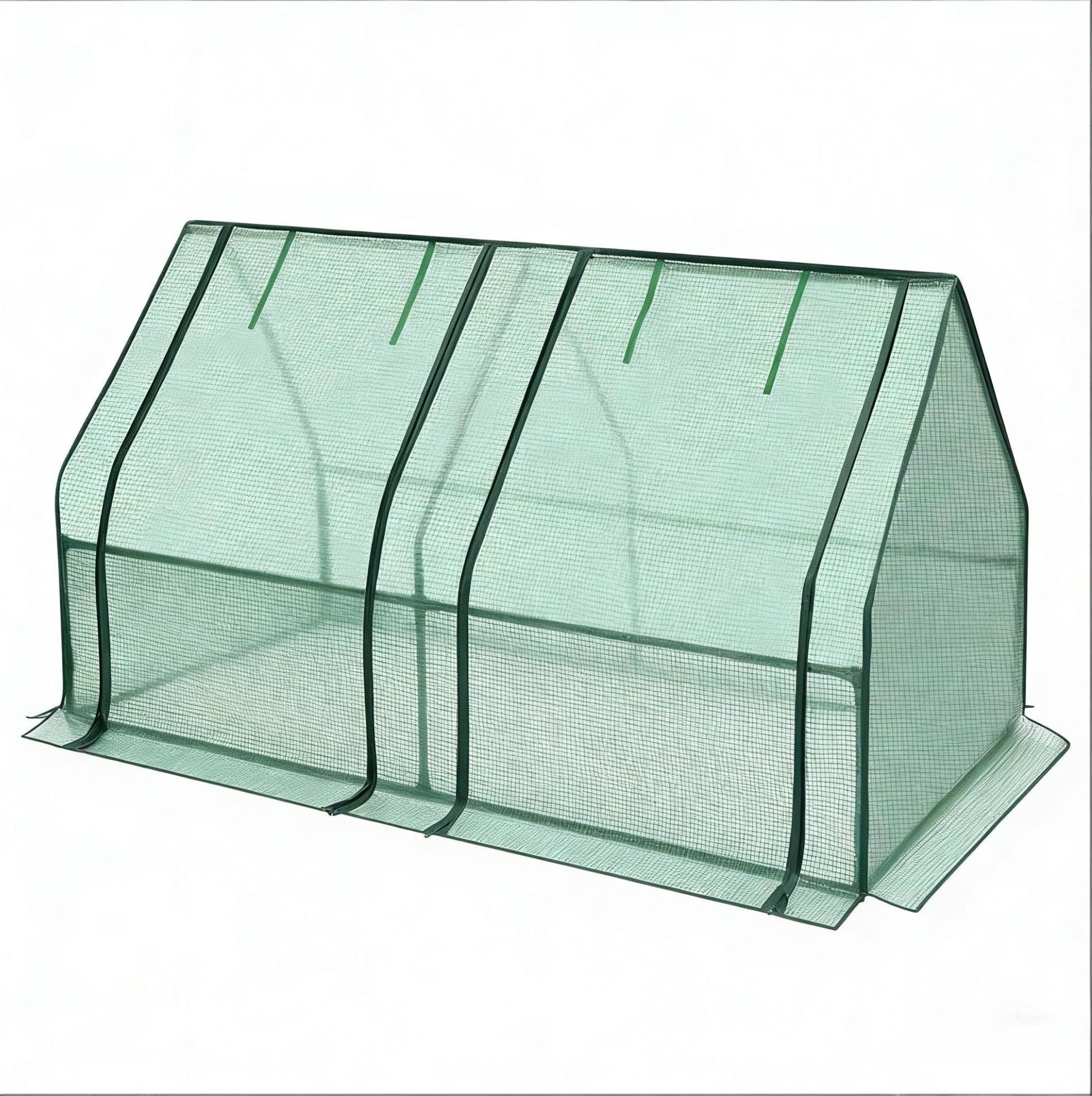 Mini-gewächshaus Für Den Garten 180 X 90 X 90 Cm Aus Stahl Und Grünem Pe