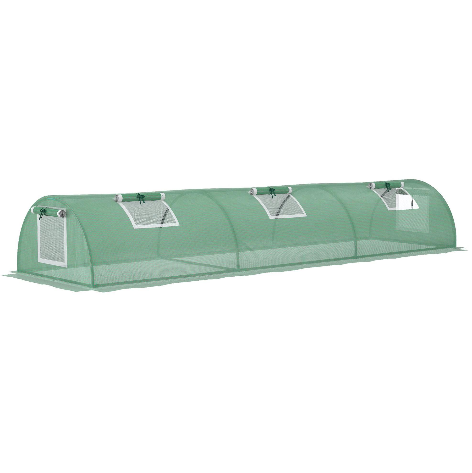 Mini-tunnelgewächshaus 300x80x45 Cm Mit Uv-beständiger Pe-folie Und 4 Netzfenstern