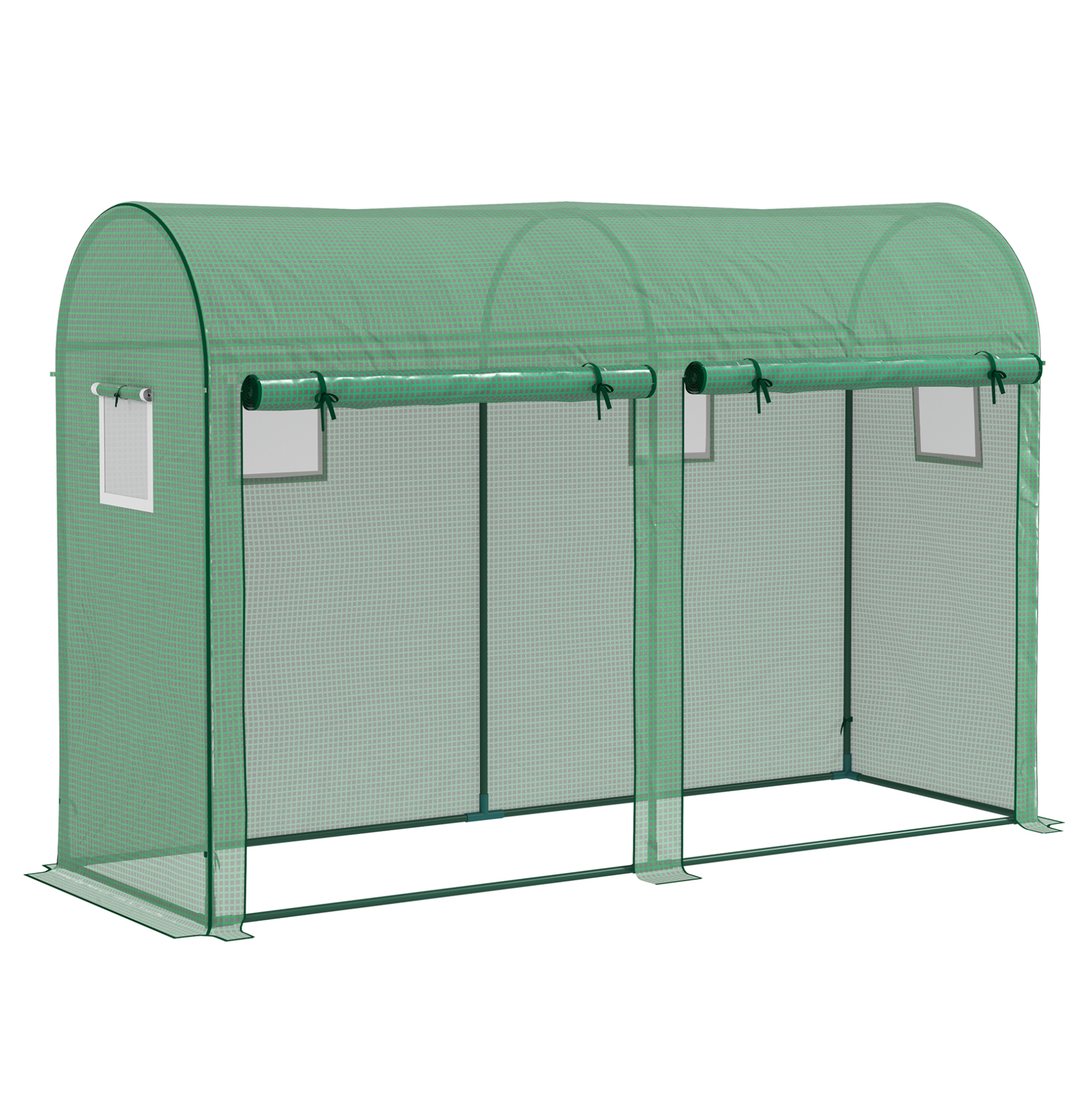 Gartengewächshaus Aus Pe Mit Stahlgestell 300 X 100 X 200 Cm Grün