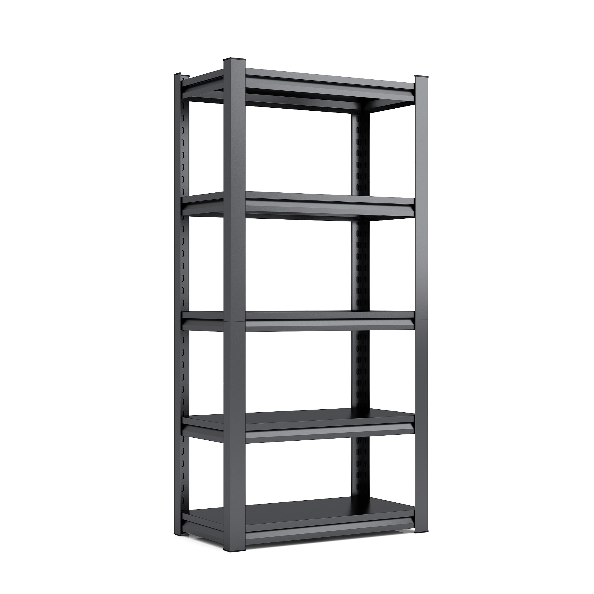 Metall-regal 5 Ebenen 650 Kg, Stahl, Verstellbar, 160 X 80 X 40 Cm, Schwarz