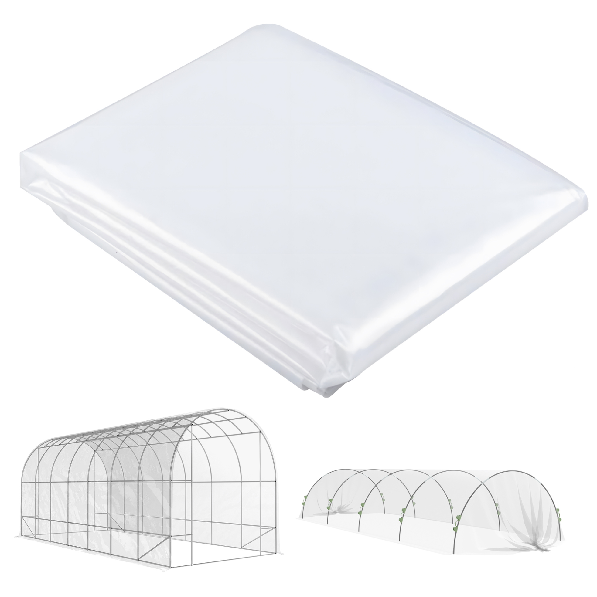 Transparentes Gewächshausfolie Aus Polypropylen 7 X 8 M 0,15 Mm Mit Uv-schutz