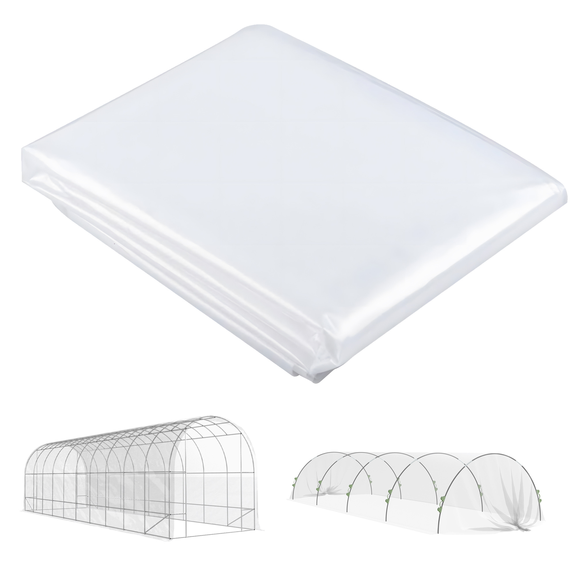 Transparentes Gewächshausfolie 8 X 10 M Aus Polypropylen, 0,15 Mm, Wasserdicht, Uv-schutz