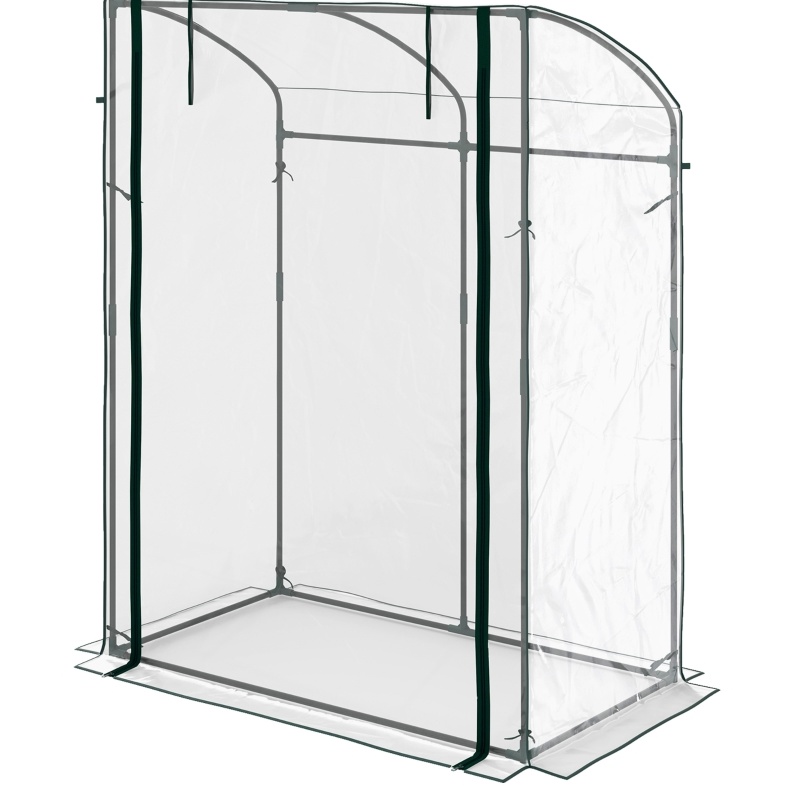Transparente Tunnel-gewächshaus Mit Tür 128 X 70 X 170 Cm, Stahlrahmen, Winterfest