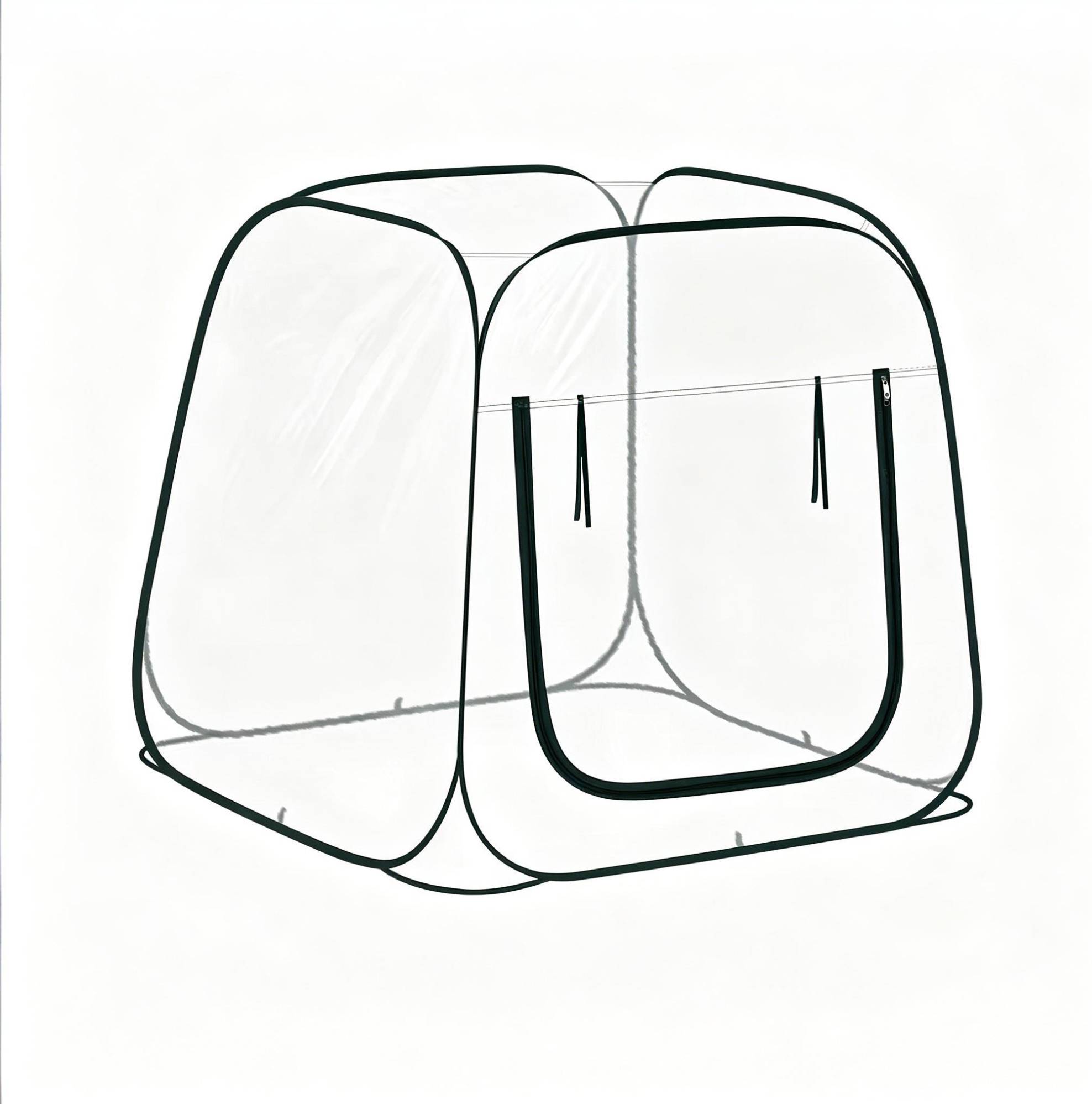 Transparente Pop-up-minigewächshaus Aus Pvc 100x100x97 Cm Mit U-reißverschluss Modenuit