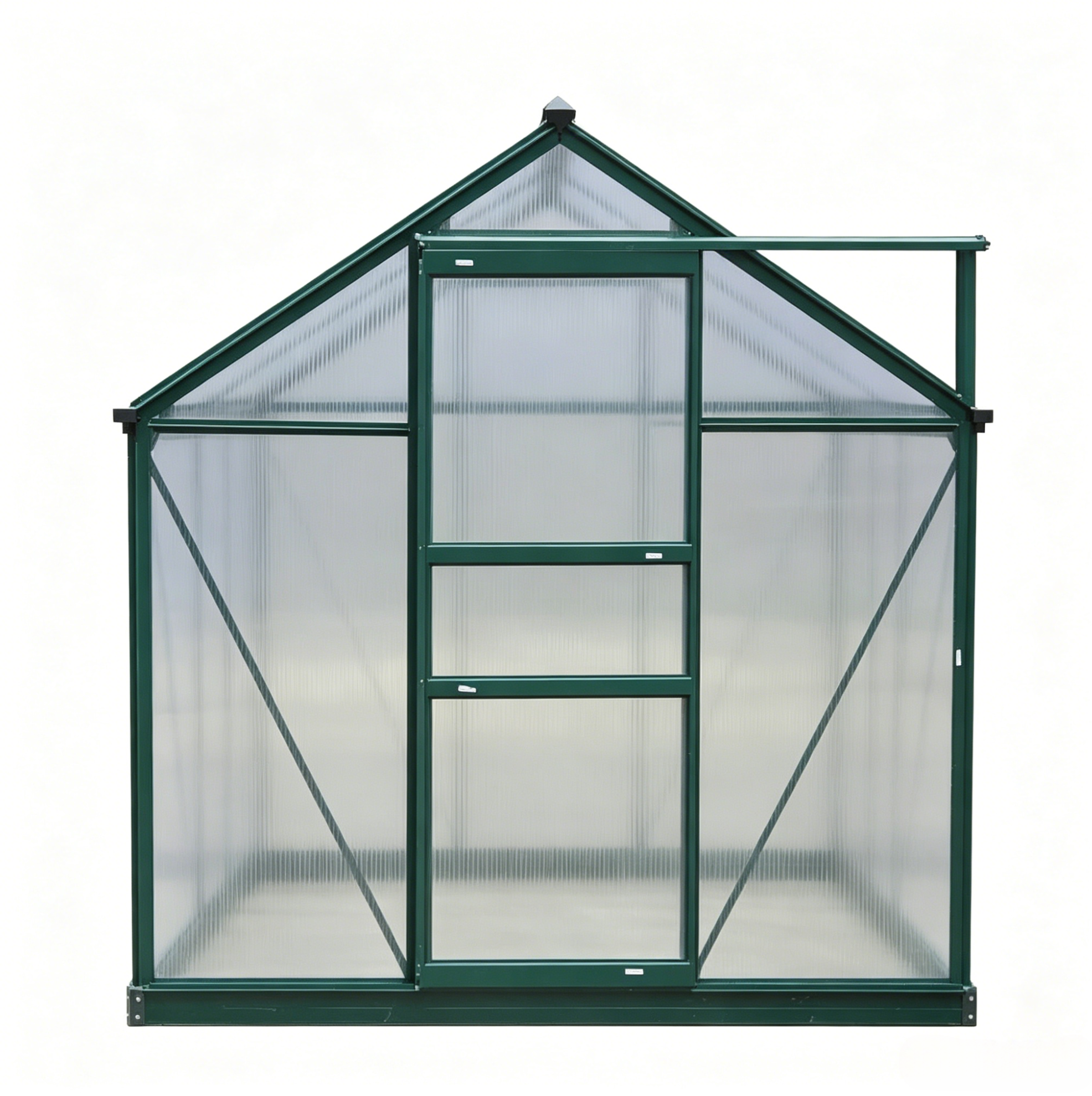 Gewächshaus Aus Polycarbonat Und Aluminium 190 X 192 X 201 Cm, Dunkelgrün