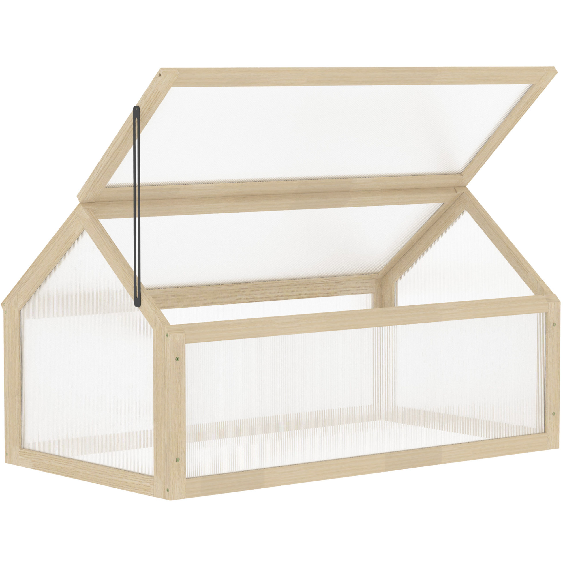 Mini-gewächshaus Aus Holz 90 X 52 X 49,5 Cm Mit Transparenter Abdeckung Modenuit