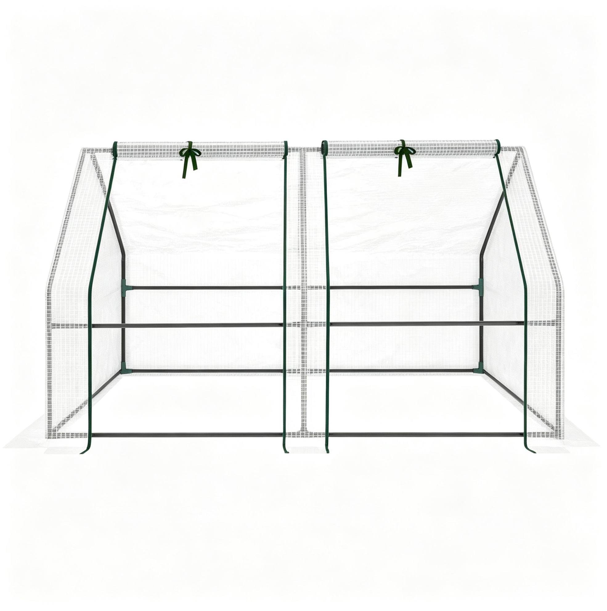 Mini-gewächshaus Aus Weißem Polyethylen 180 X 90 X 90 Cm Mit Stahlrahmen