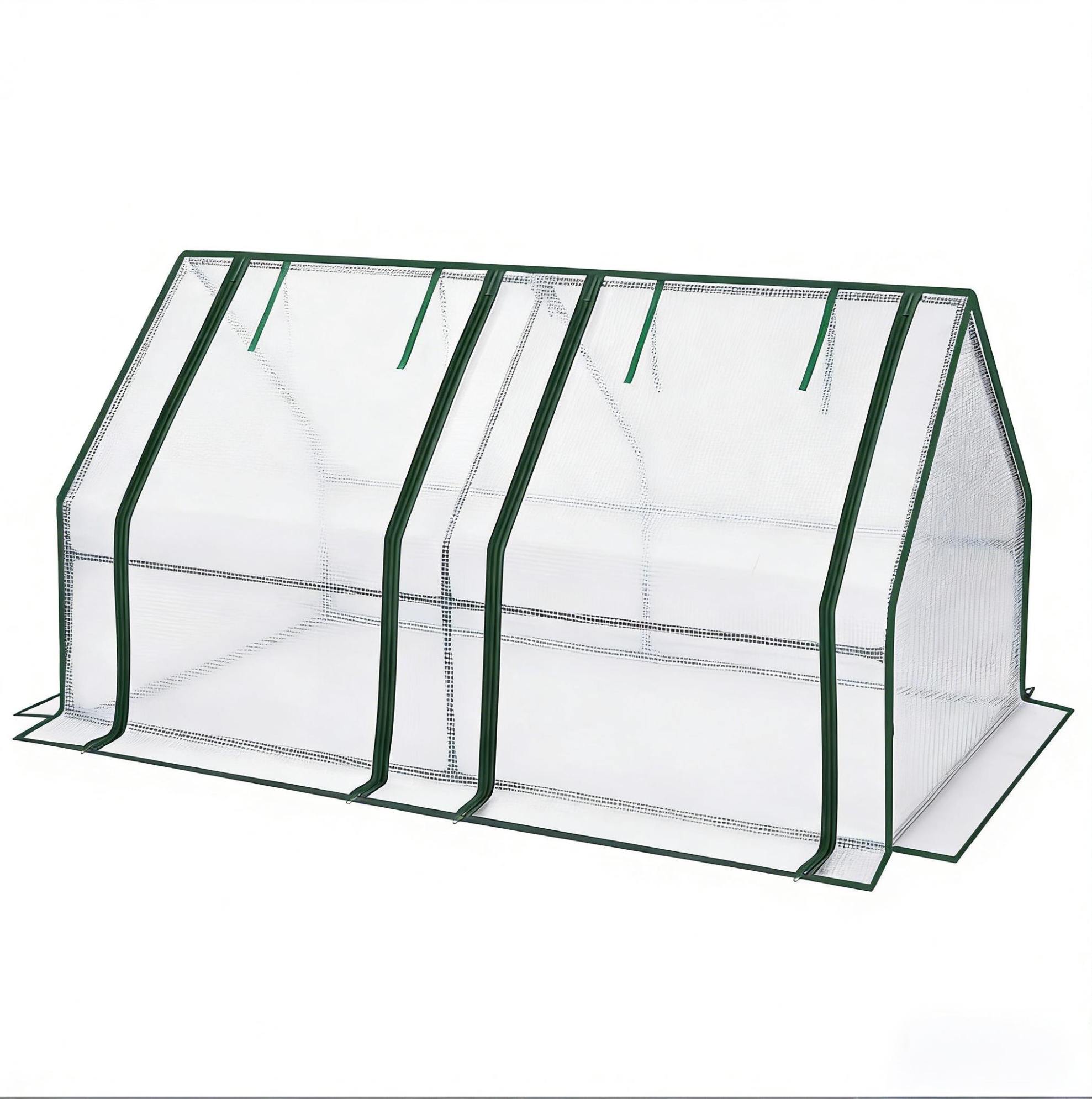 Mini-gewächshaus Für Außen Aus Pe Und Stahlrohren 180 X 90 X 90 Cm, Weiß