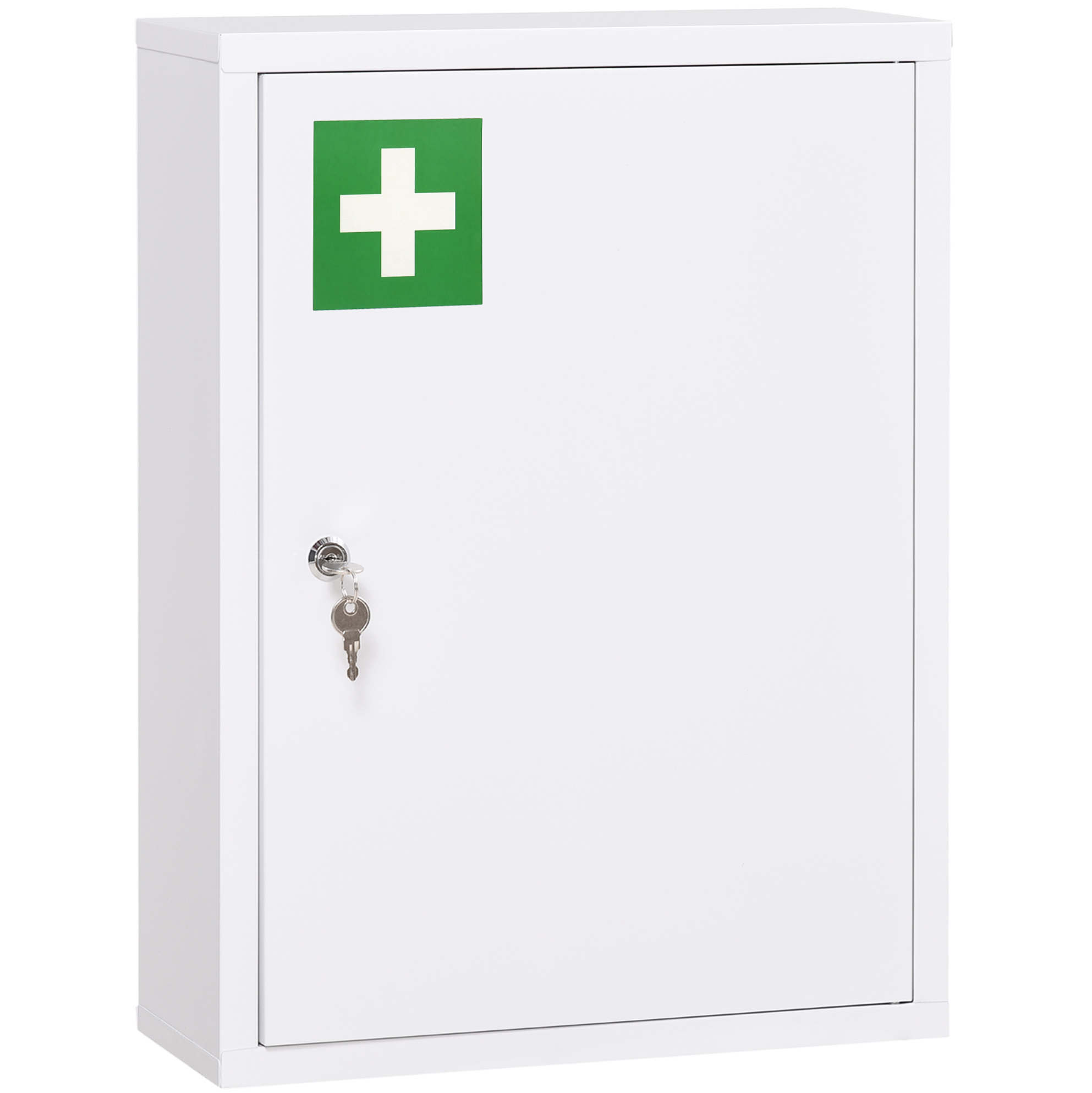 Wand-medizinschrank Aus Weißem Stahl Mit Schloss 40 X 15 X 53,5 Cm