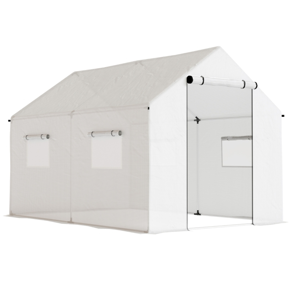 Foliengewächshaus Tunnel 3 X 2 X 2 M Aus Pvc Mit 4 Netzfenstern Und Rolltür