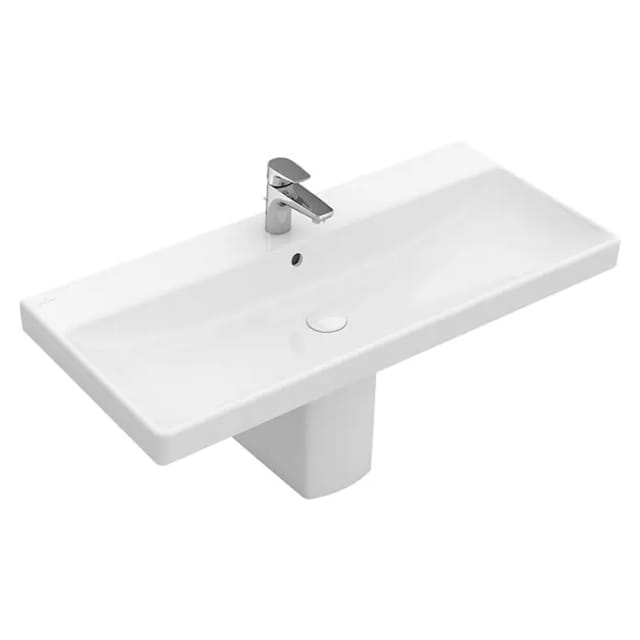 Villeroy&boch - Schrankwaschtisch Avento 1000x470mm rechteckig 1 Hahnloch mit Überlauf Weiß Alpin CeramicPlus
